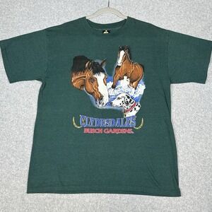 VTG 80s Busch Gardens T Shirt L Single Stitch Clydesdales Dalmatian Dog USA Rare